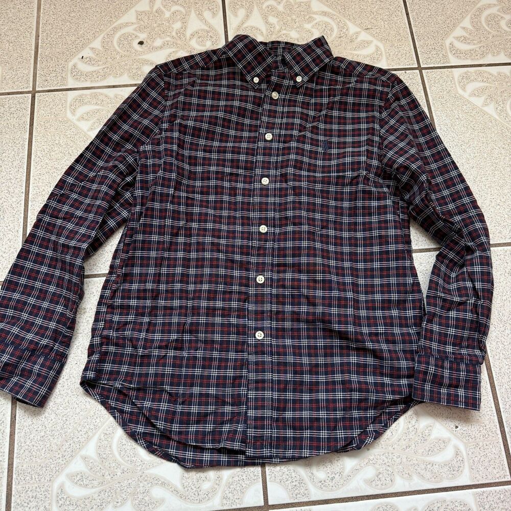 Ralph Lauren Boys Shirt Button Down Long Sleeve Plaid M(10-12)
